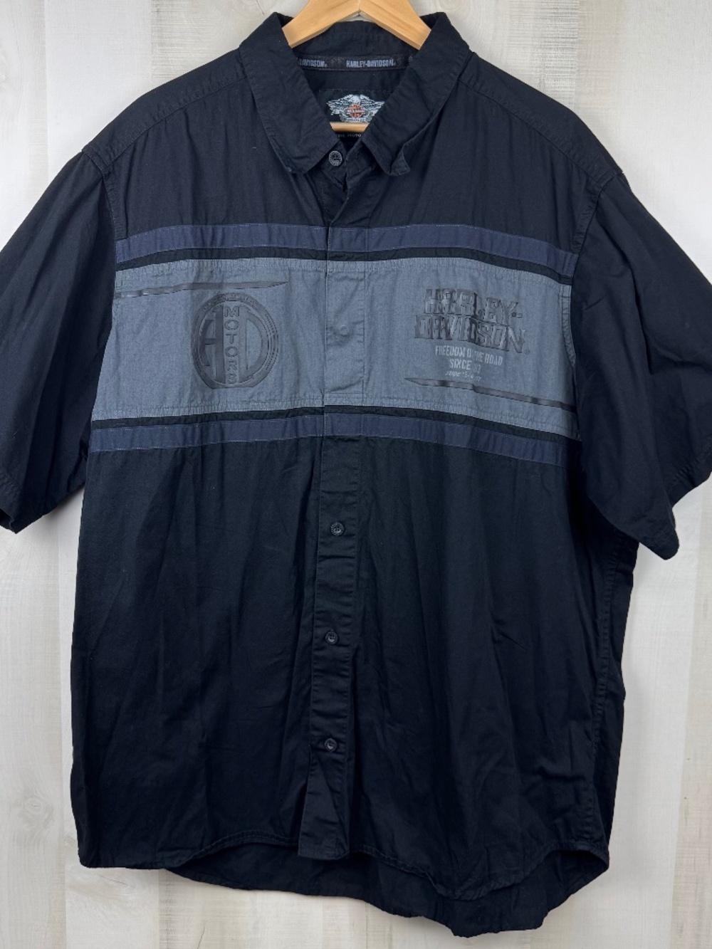 Harley-Davidson Motorclothes Men’s Black Short Sleeve Mechanic Work Shirt 2XL